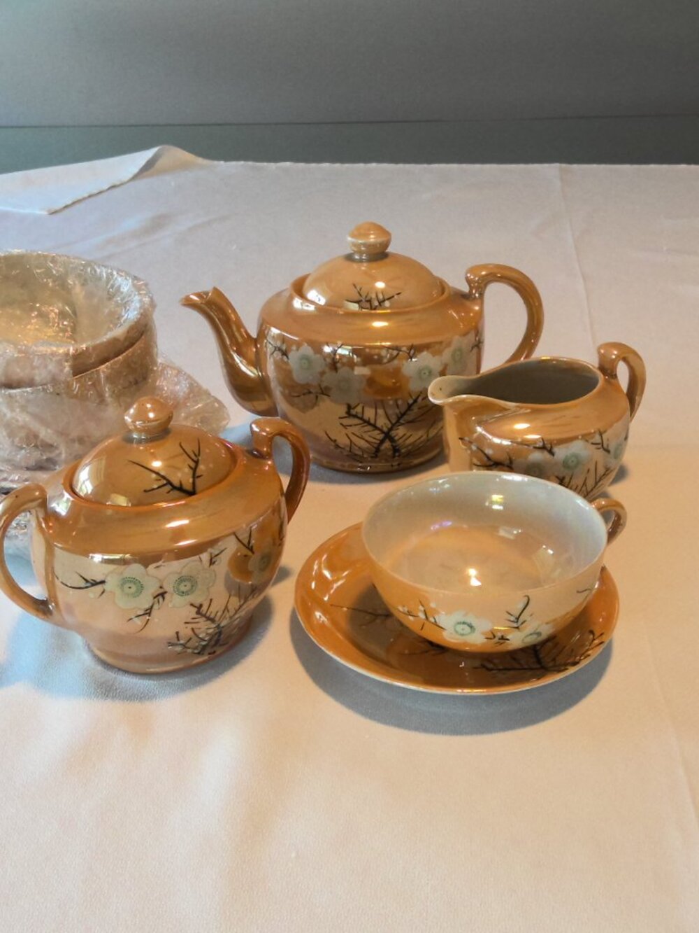 Oriental Asian Tea Service with cups and saucers